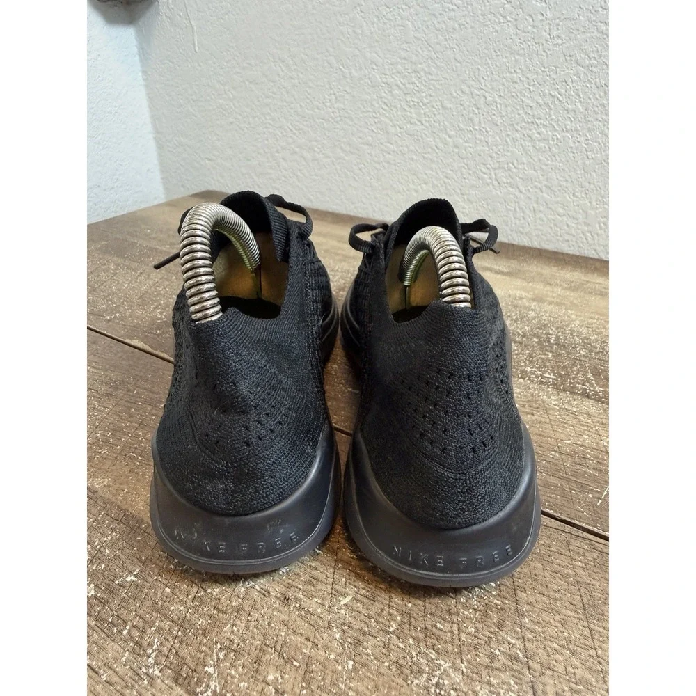 Nike Free RN Flyknit Triple Black Running Shoes Sneakers Women Size 8 942839-002